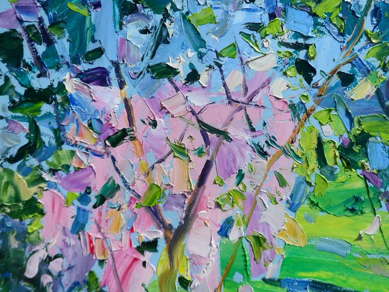 Garden Expressive and gestural Painting Yehor Dulin - Subjektiv.art