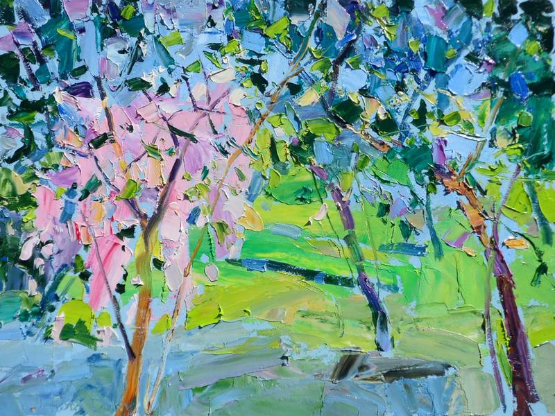 Garden Expressive and gestural Painting Yehor Dulin - Subjektiv.art
