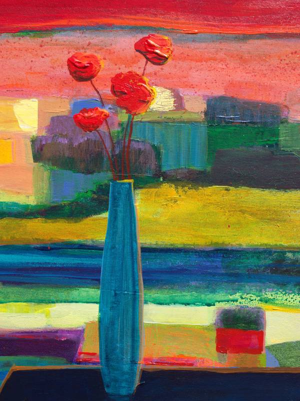 Sous le regard d'Helios, le paysage semblait heureux du passage du bateau qui glissait lentement sur le fleuve.  Fine Art Painting francois page - Subjektiv.art