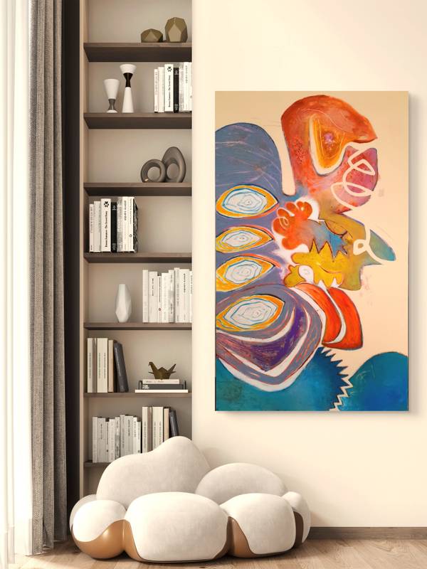 Sopro Mágico ou O Cachimbo da Paz Abstract Painting Sandra Mateus Henriques - Subjektiv.art