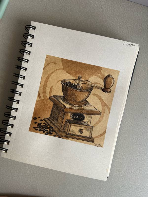 Coffee And ink pen Art Modern Drawing Sush Bihani - Subjektiv.art