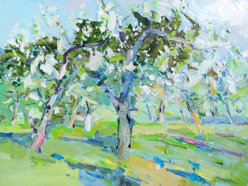 Apple orchards Expressive and gestural Painting Yehor Dulin - Subjektiv.art