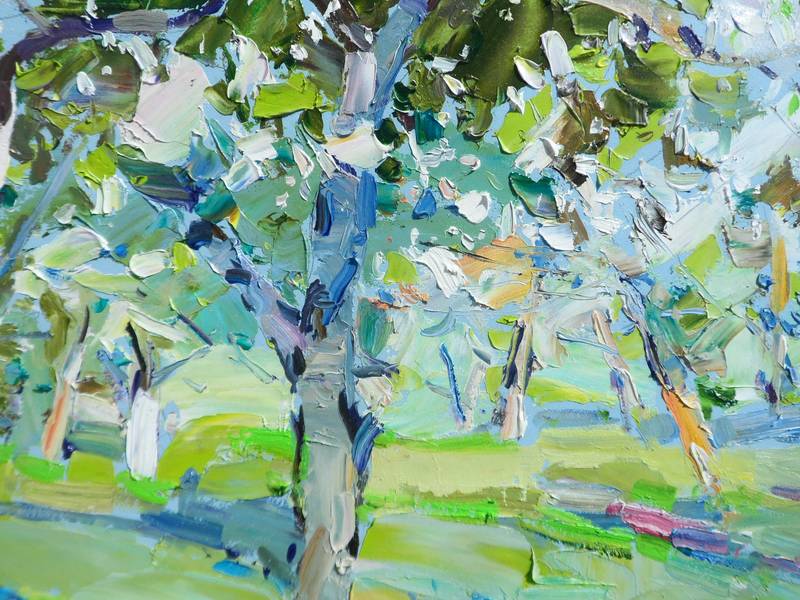 Apple orchards Expressive and gestural Painting Yehor Dulin - Subjektiv.art