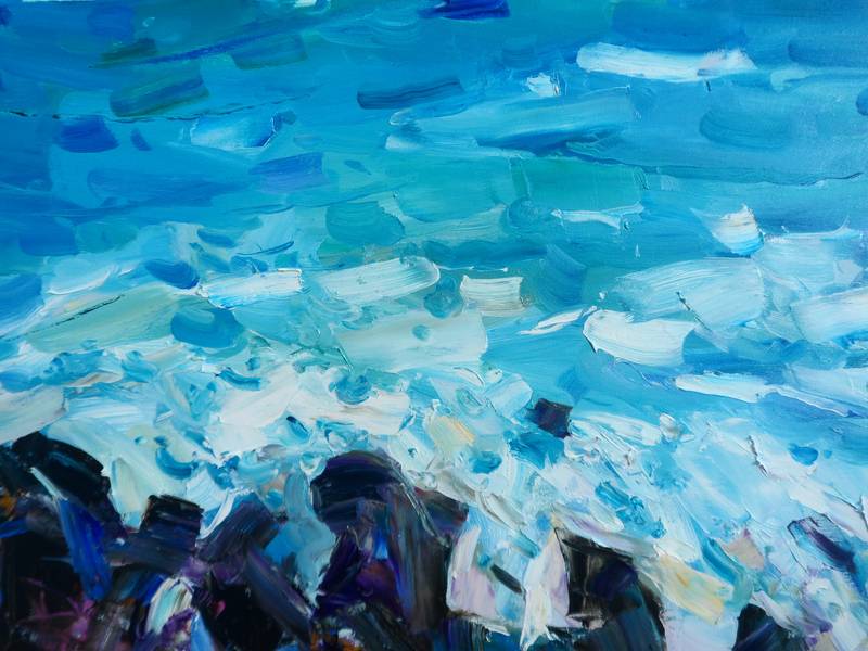 Seascape Expressive and gestural Painting Yehor Dulin - Subjektiv.art