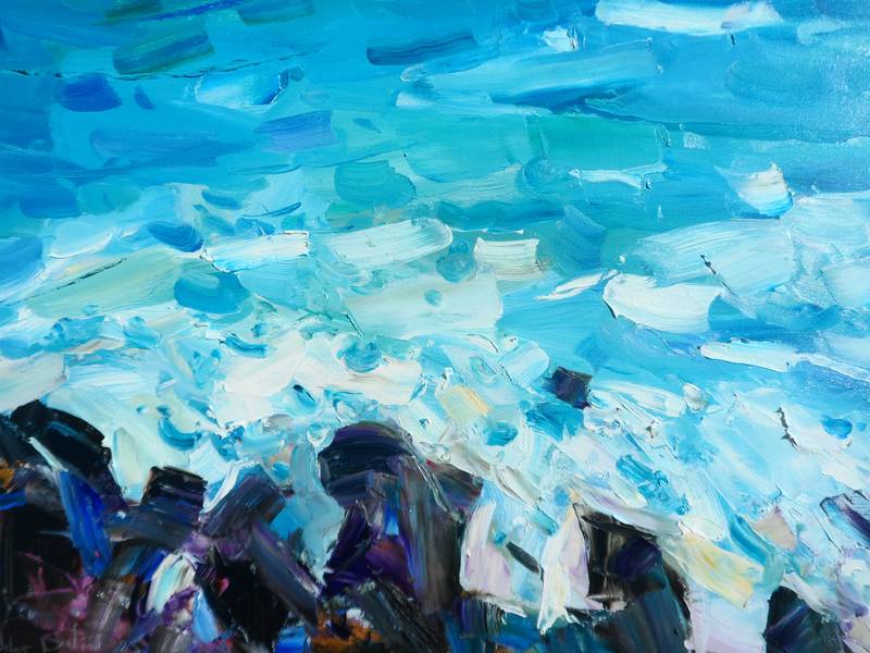 Seascape Expressive and gestural Painting Yehor Dulin - Subjektiv.art