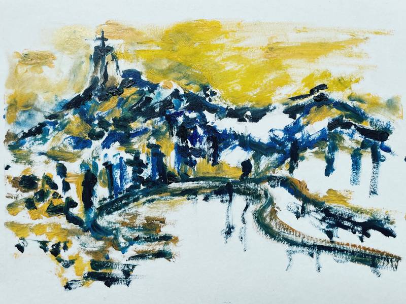 Corcovado, Cristo Redentor Impressionistic Painting Catarina Vasco - Subjektiv.art