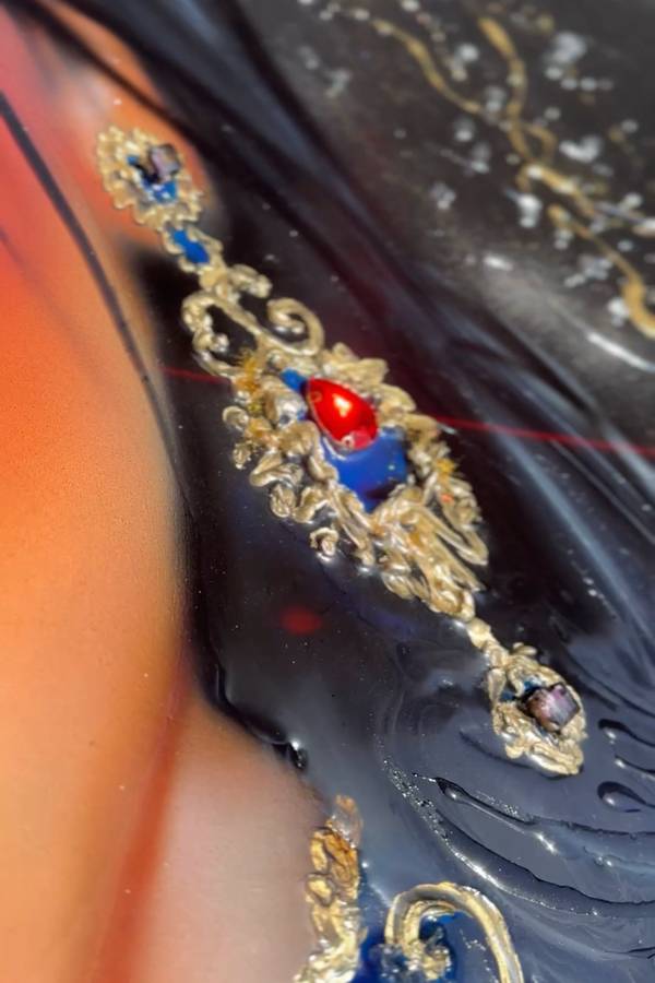 Painting of an Ethnic Girl from Central Asia Photorealistic Mixed media valk stasy - Subjektiv.art