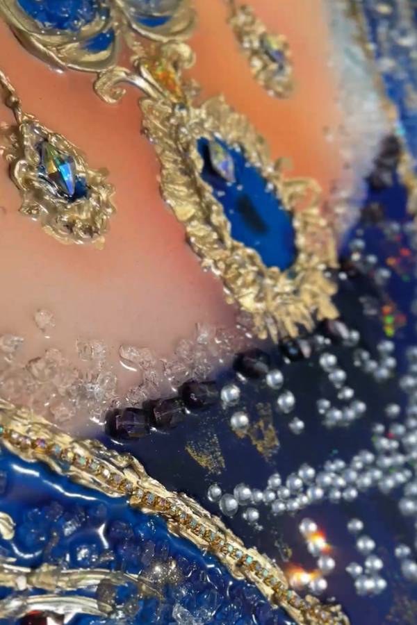 Painting of an Ethnic Girl from Central Asia Photorealistic Mixed media valk stasy - Subjektiv.art