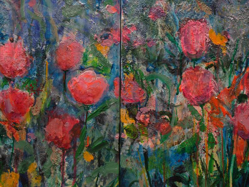  On s'embrassait au bord de l'eau, les volcans s'embrasaient aussi au loin. L'insouciance a-t-elle besoin d'arguments pour se défendre. Expressive and gestural Painting francois page - Subjektiv.art