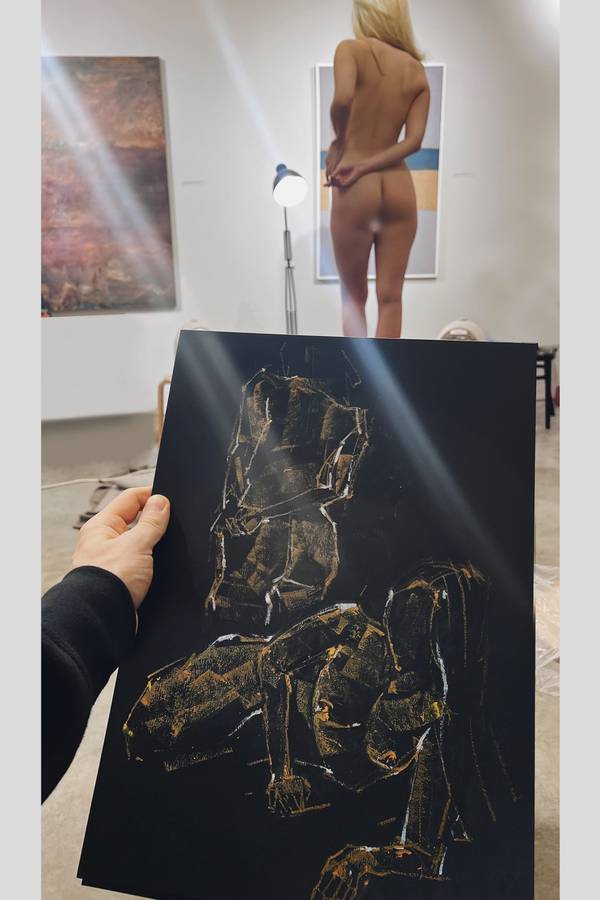 BLACK PASTELS / β122 Expressive and gestural Painting Vitaliy Dmytruk - Subjektiv.art