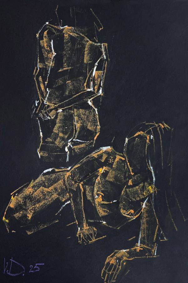 BLACK PASTELS / β122 Expressive and gestural Painting Vitaliy Dmytruk - Subjektiv.art