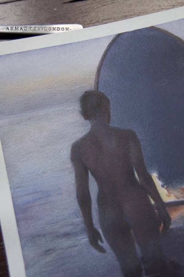 The Mirror That Didn’t Know Whom to Reflect (initial form) Surrealistic Painting Yuliia Holub - Subjektiv.art