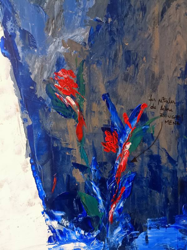 Inédit (in blue) Painting Mendrika Ratsima - Subjektiv.art