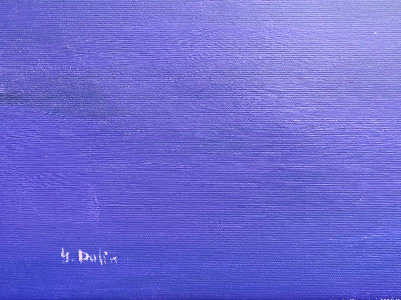 "Moon landscape" Expressive and gestural Painting Yehor Dulin - Subjektiv.art