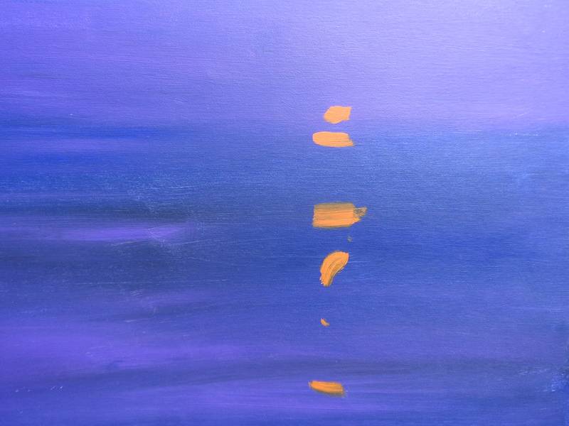 "Moon landscape" Expressive and gestural Painting Yehor Dulin - Subjektiv.art