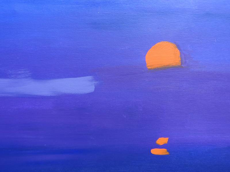"Moon landscape" Expressive and gestural Painting Yehor Dulin - Subjektiv.art