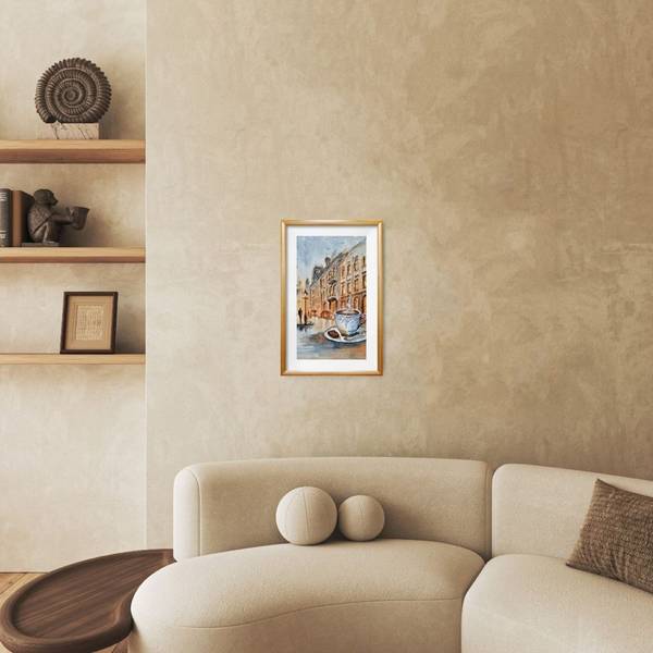 Morning aroma of the old city Expressive and gestural Painting Olena Yemelianova - Subjektiv.art