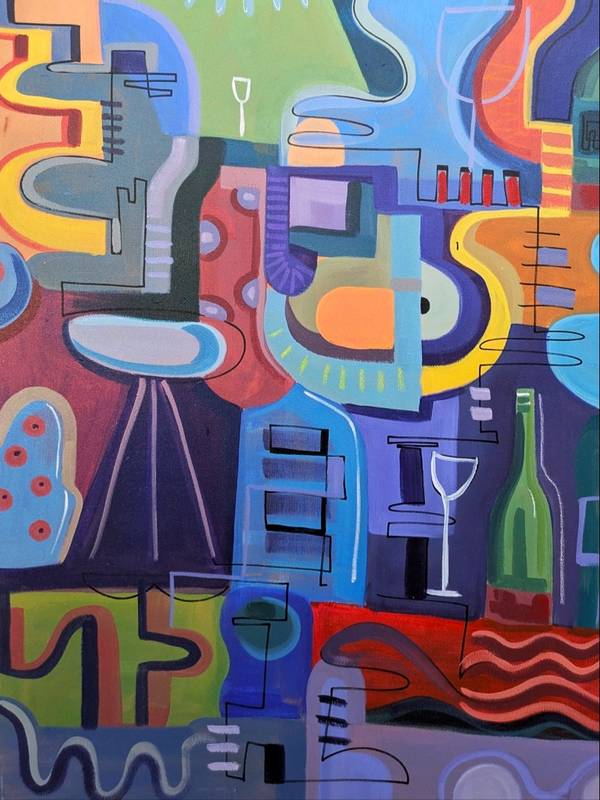 Cocktail Bar Abstract Painting Antonio Gouveia - Subjektiv.art