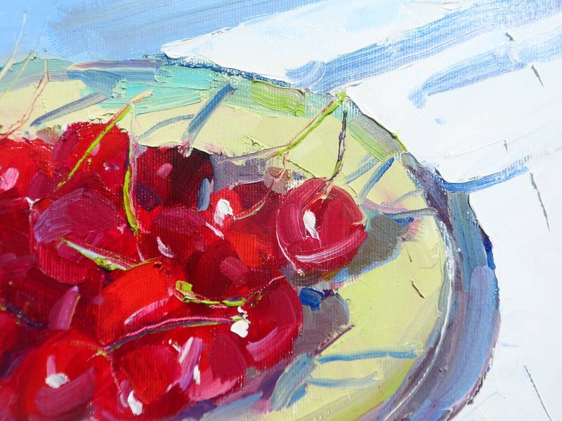 " Cherry " Expressive and gestural Painting Yehor Dulin - Subjektiv.art