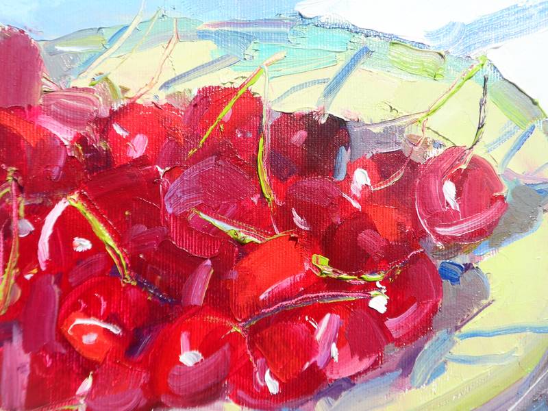 " Cherry " Expressive and gestural Painting Yehor Dulin - Subjektiv.art