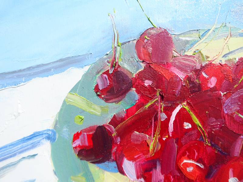 " Cherry " Expressive and gestural Painting Yehor Dulin - Subjektiv.art