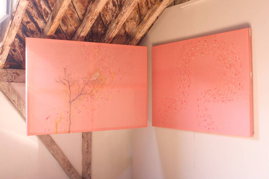 Dois anónimos ovários I // Two anonymous ovaries I Abstract Painting sofia martins - Subjektiv.art