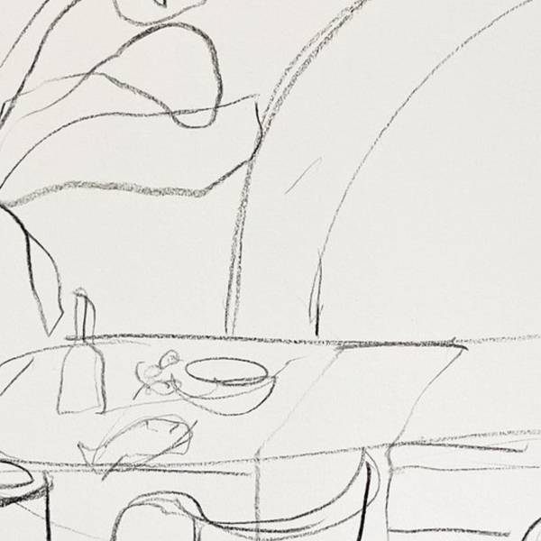 Room scene I Fine Art Drawing Maria R Saunders - Subjektiv.art