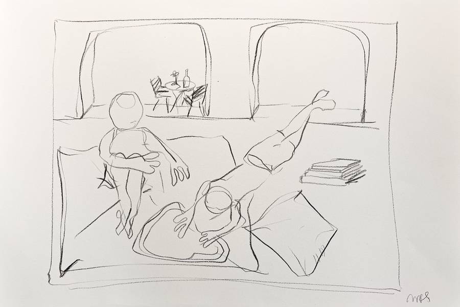 Room scene II Fine Art Drawing Maria R Saunders - Subjektiv.art