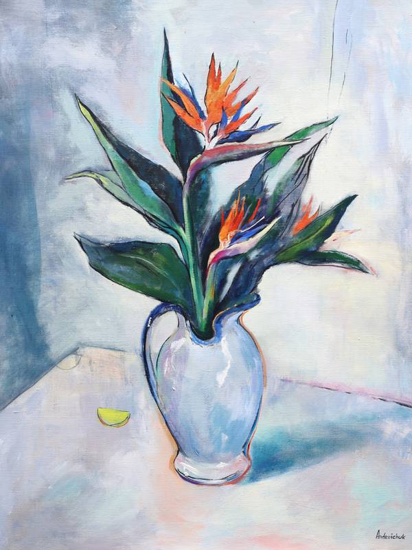 Strelitzia  Impressionistic Painting Artem Andreichuk - Subjektiv.art