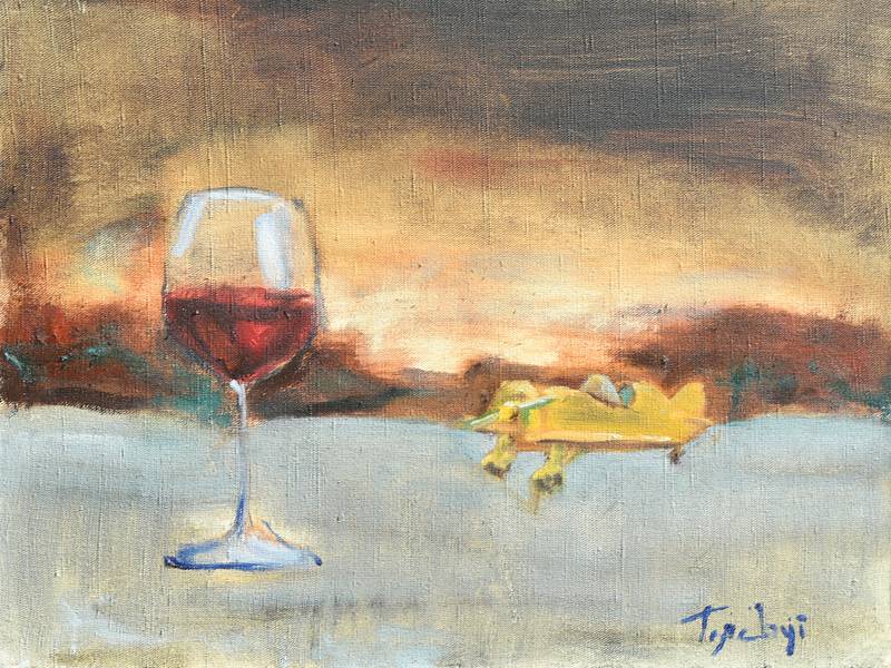 Wine and a kids airplane  - Subjektiv.art