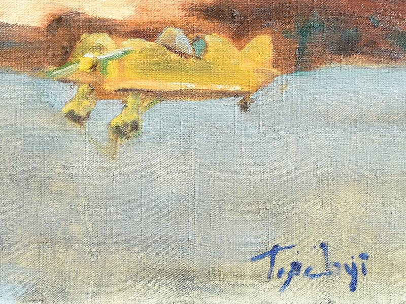Wine and a kids airplane Expressive and gestural Painting Oleksandr Topchyi - Subjektiv.art