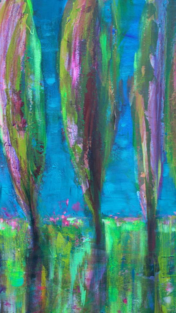 Parfois l’été, Diane offrait tout son corps aux jeunes peupliers. Quelques-uns gambillaient et frétillaient devant sa splendeur. Fine Art Painting francois page - Subjektiv.art