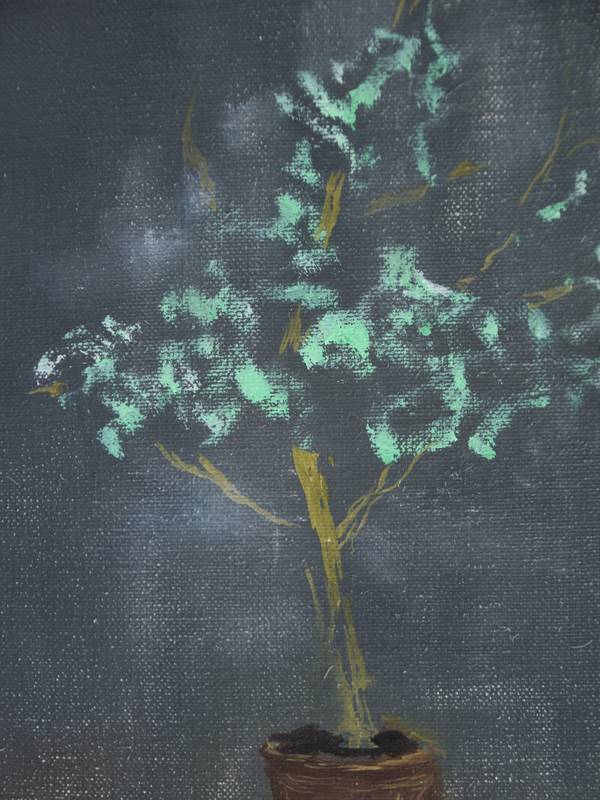 Olive tree and lantern Expressive and gestural Painting Oleksandr Topchyi - Subjektiv.art