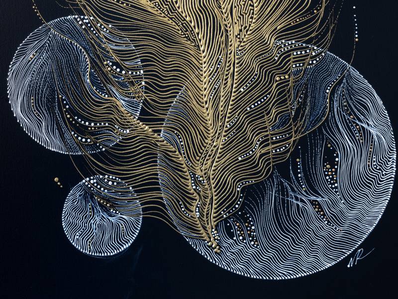 The Golden Ascent Abstract Painting Natalia Revoniuk - Subjektiv.art
