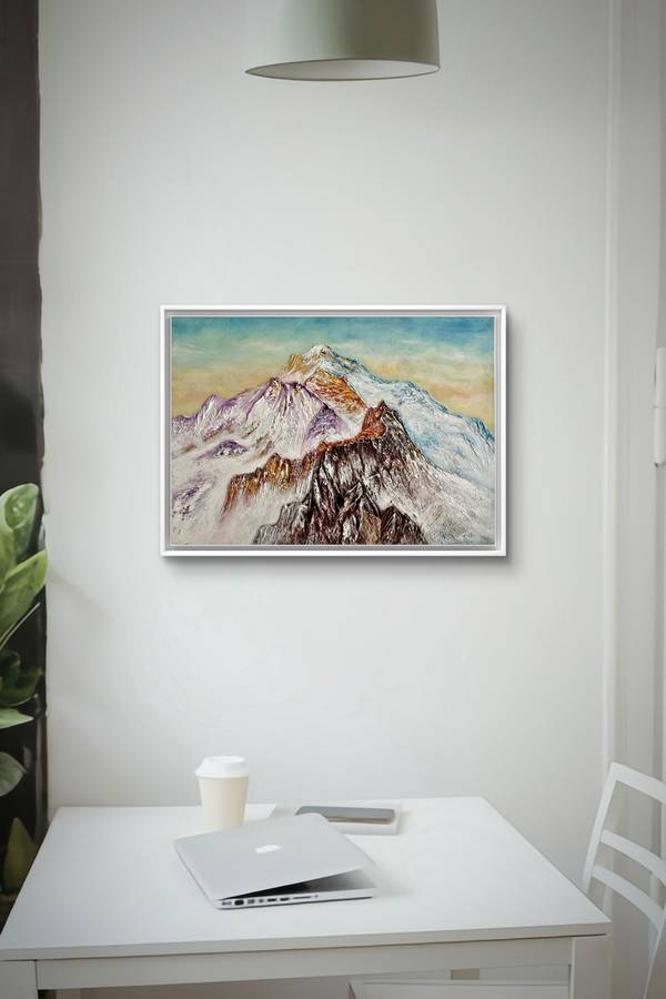 Vivid Breath of Mont Blanc Abstract Painting Yuliia Kiselova - Subjektiv.art