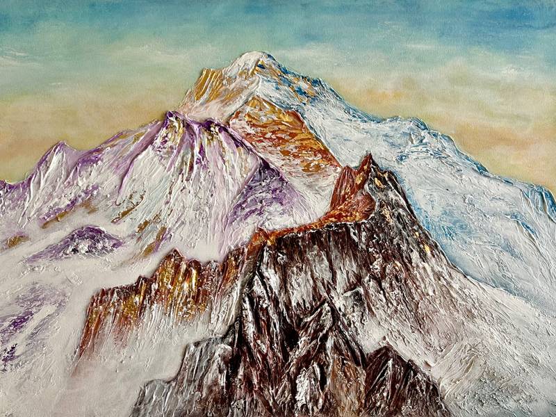 Vivid Breath of Mont Blanc Abstract Painting Yuliia Kiselova - Subjektiv.art