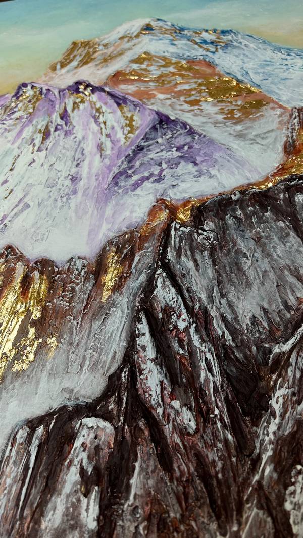 Vivid Breath of Mont Blanc Abstract Painting Yuliia Kiselova - Subjektiv.art