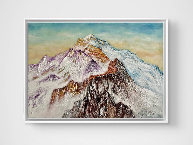 Vivid Breath of Mont Blanc Abstract Painting Yuliia Kiselova - Subjektiv.art