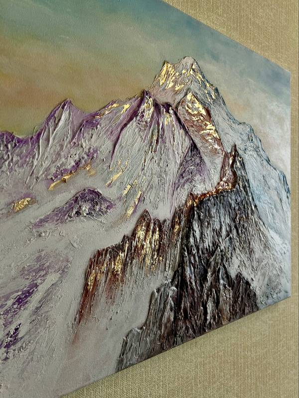 Vivid Breath of Mont Blanc Abstract Painting Yuliia Kiselova - Subjektiv.art