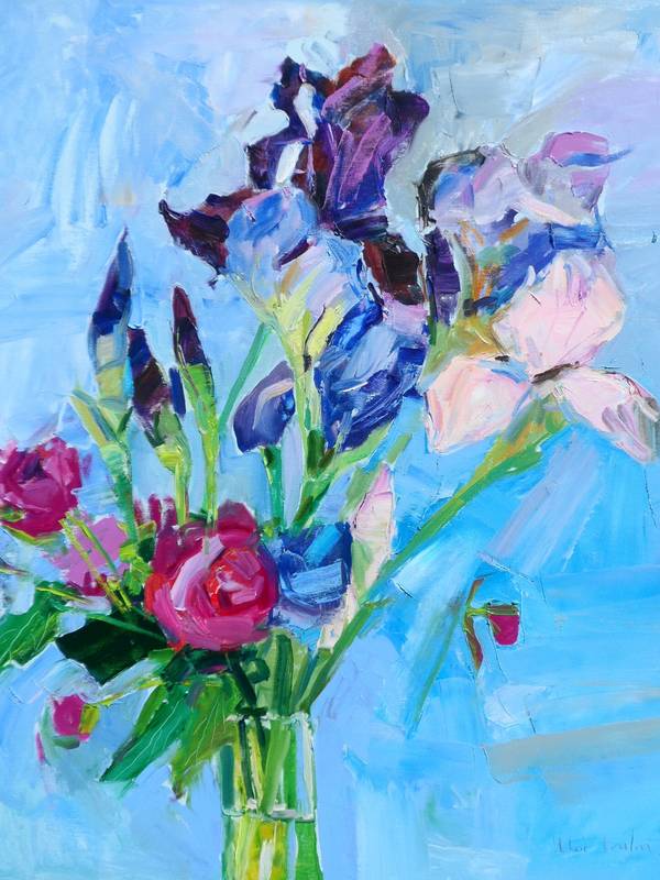 Bouquet flowers Expressive and gestural Painting Yehor Dulin - Subjektiv.art