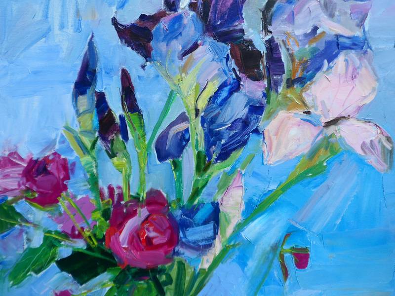 Bouquet flowers Expressive and gestural Painting Yehor Dulin - Subjektiv.art