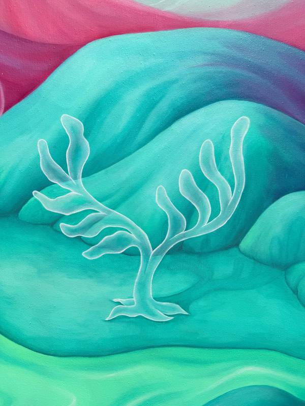 River beneath river / Ріка під рікою Surrealistic Painting Ket White - Subjektiv.art