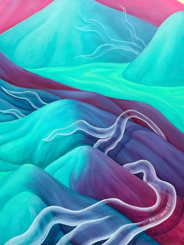 River beneath river / Ріка під рікою Surrealistic Painting Ket White - Subjektiv.art