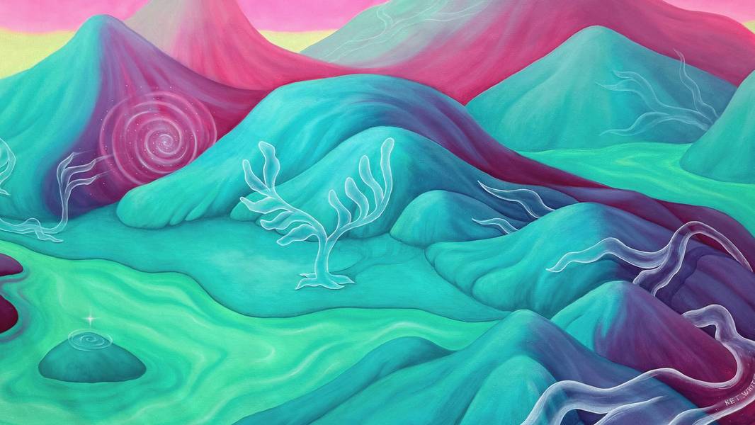 River beneath river / Ріка під рікою Surrealistic Painting Ket White - Subjektiv.art