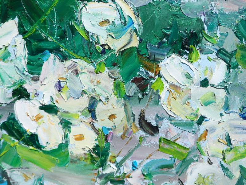 " jasmine flower" Impressionistic Painting Yehor Dulin - Subjektiv.art
