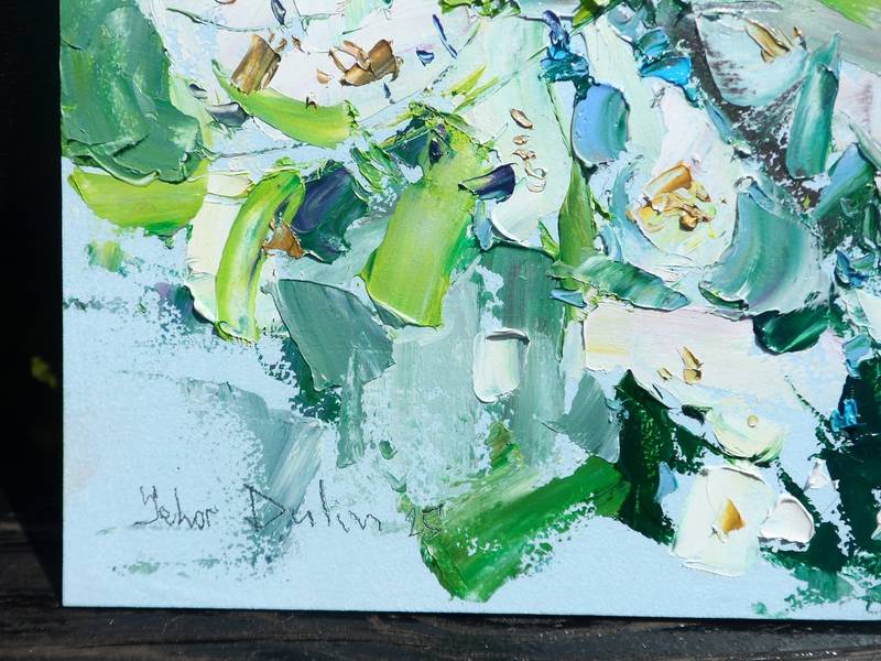 " jasmine flower" Impressionistic Painting Yehor Dulin - Subjektiv.art