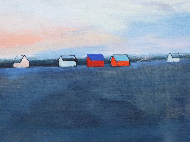 Young Family of Fly Agarics Modern Painting Artem Andreichuk - Subjektiv.art