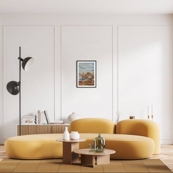 Coffee in Istanbul Expressive and gestural Painting Olena Yemelianova - Subjektiv.art