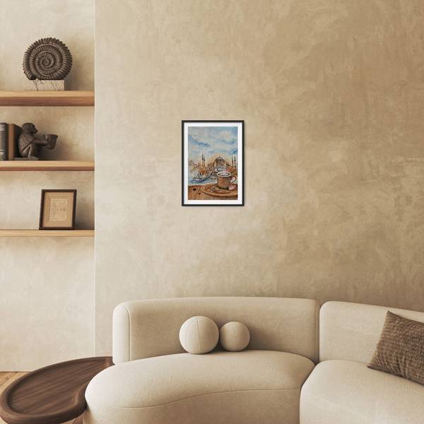 Coffee in Istanbul Expressive and gestural Painting Olena Yemelianova - Subjektiv.art