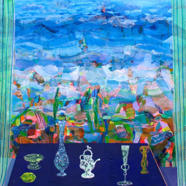 Depuis ta fenêtre je contemplais ta collection romaine, ta main frôlait la mienne, brûlante comme le volcan au loin. Fine Art Painting francois page - Subjektiv.art